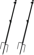 Trail Camera Mount,Height Adjustable (15.7"-28.3") & 360° Rotating Stake,Dual-Mode Base for Soft/Hard Ground Post,Game Cam Stand with 1/4"-20 Thread, Metal pole for Solar Panels,Hunting,Wildlife.2Pcs