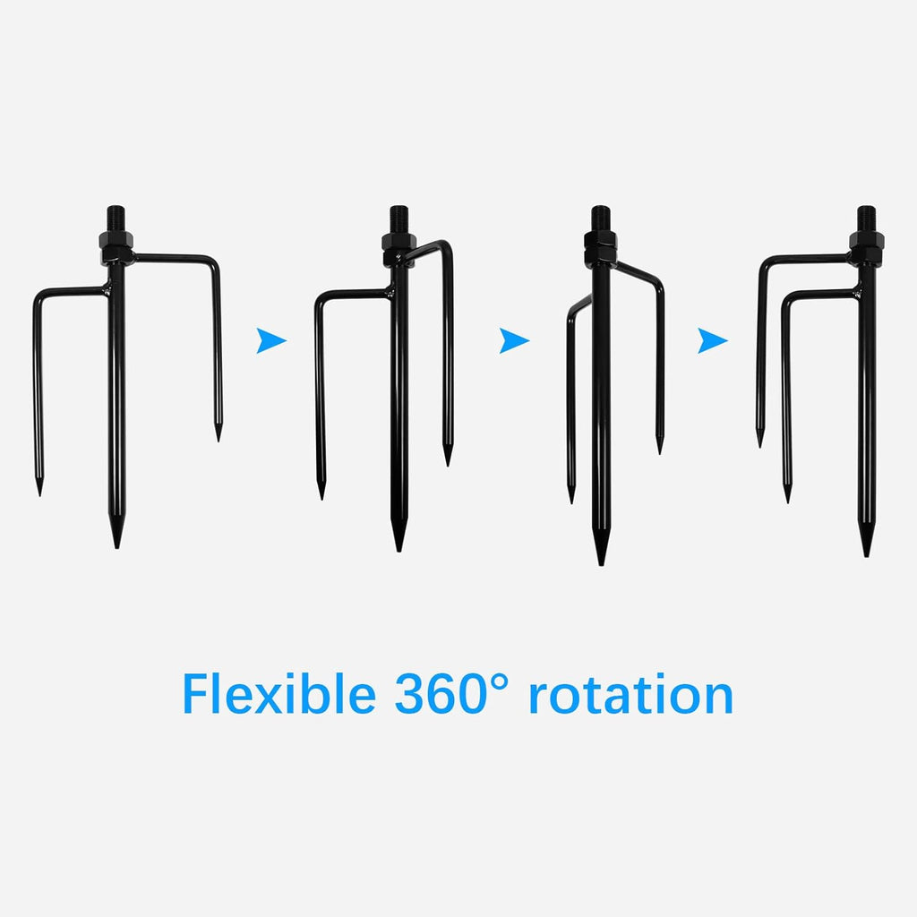 Universal Ground Stake Mount Bracket for Outdoor Security Cameras and Solar Panels, Compatible with Ring, Blink, Eufy, Google Nest, Arlo, Wyze, SimpliSafe, 1/4 Screw Cameras (Black)