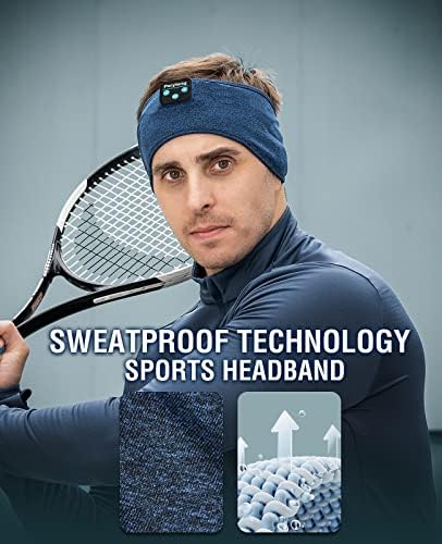Perytong Sleep Headphones, Headband Headphones 10Hrs Bluetooth Headband with Soft Cozy Earbuds Comfortable Sleeping Headphones for Side Sleepers, Sleep & Lounge Gift Idea for Women Men