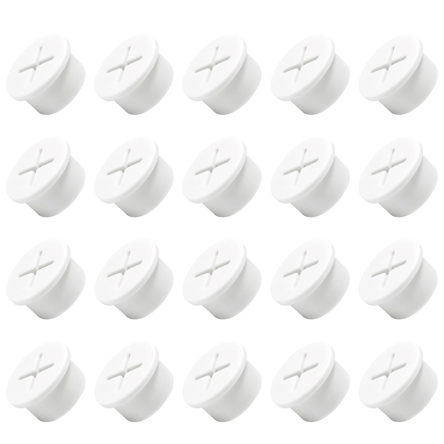 20Pcs Desk Grommet, 3/4" (20mm) White Silicone Cord Hole Cover, Flexible Rubber Wire Grommets, Wall Grommets for Cables Management, Table, Countertop, Cabinets and Furnitures Wire Organizer