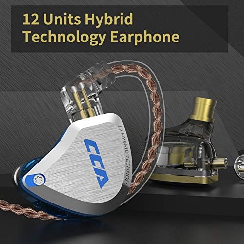 CCA C12 in Ear Monitor Headphones 5BA 1DD Hybrid HiFi IEM Earphones Noise Isolating Stereo Wired Earbuds for Musicians Audiophile Singers DJ