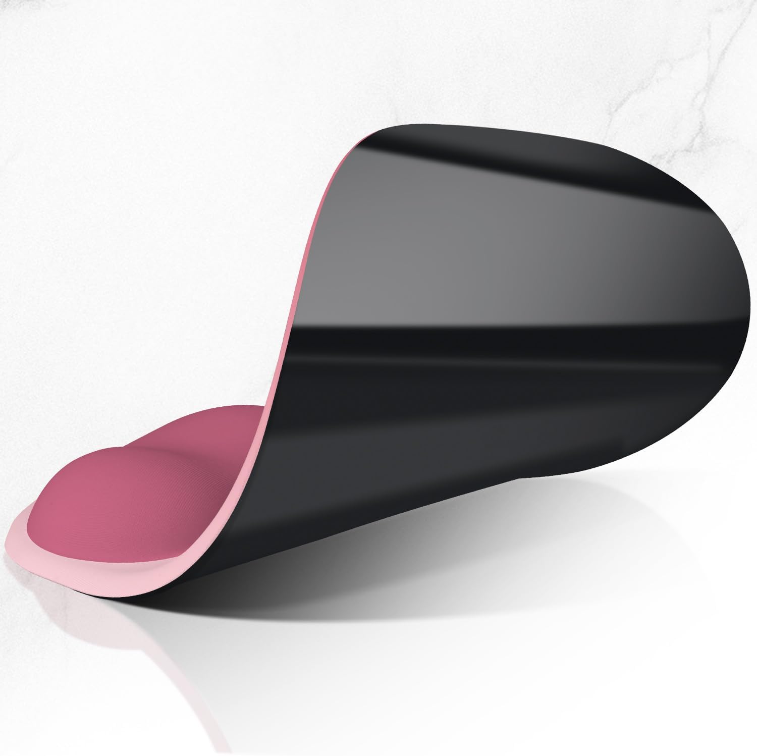 ITNRSIIET Ergonomic Mouse Pad, Cushioned Gel Wrist Rest, Non-Slip Base, Smooth Surface, Cute Multi-Color, 9.5 x 8.2 in, Pink Ombre
