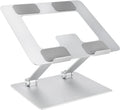 Amazon Basics Sturdy and Portable Ergonomic Laptop Stand for Desk, Adjustable Riser, Fits all Laptops and Notebooks up to 17.3 Inch, Silver, 10 x 8.7 x 6 in
