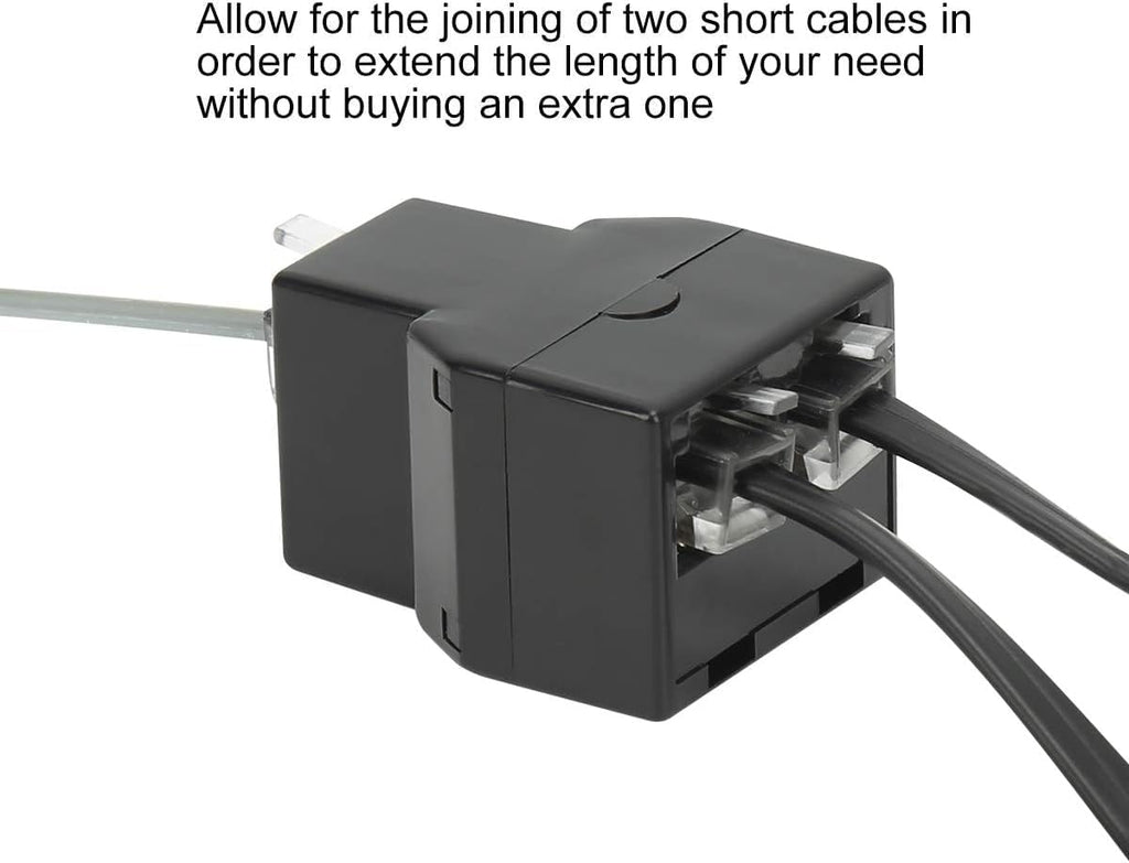 Uvital RJ12 6P6C 3 Female Telephone Line Splitters, Phone Jack Splitter, Telephone Landline Cable Connector and Separator(Black, 50 Pack)