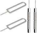 4 Pcs SIM Card Removal Openning Tool Tray Eject Pins Needle Opener Ejector Compatible with All iPhone Apple iPad HTC Samsung Galaxy Cell Phone Smartphone Watchchain Link Remover (Style D)