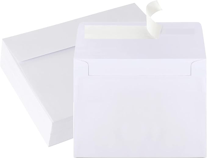 70 Packs A4 White Envelopes, 4 1/4 x 6 1/6 Size by Janvale