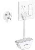 TROND Flat Outlet Extender with 6 Inch Cord - 3 Way Angled Plug Extension Outlet Adapter, Cruise Ship Essentials, Small Multiple Plug Splitter for Home Office Travel, White