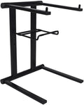 Rockville RLS2400 Lightweight Folding DJ Laptop Stand, Adjustable Height, Extra Shelf, Travel Bag, for DJs and Mobile Performers