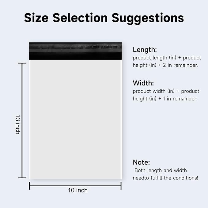 White Poly Mailers 10x13 Inch, 100 Pack | Self-seal shipping bags - Image 2