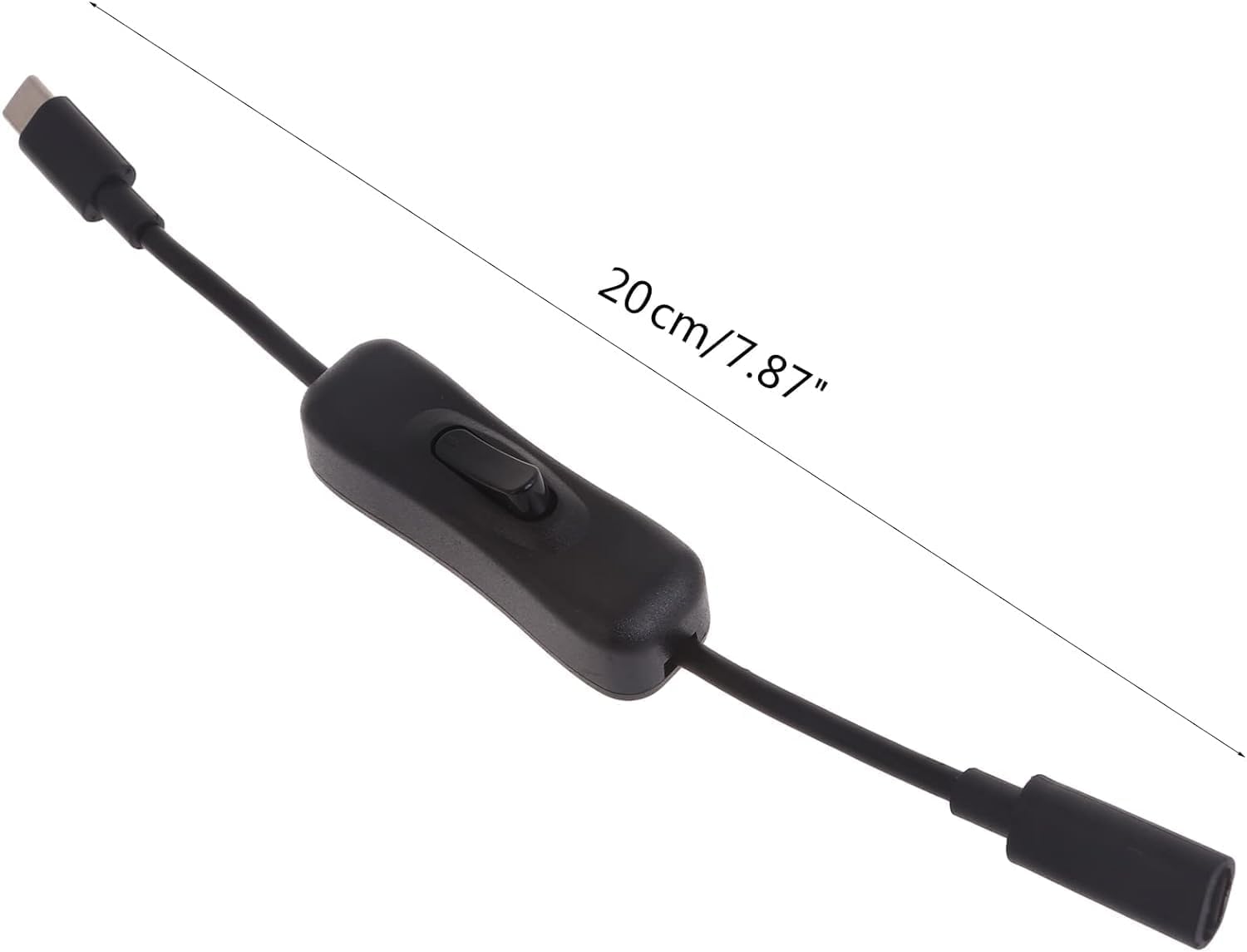 USB-C Extension Cable with Inline On/Off Switch - 6ft Power Control for Monitors, Printers and Gaming | Gold-Plated Connectors and 4K Video Support (Black)