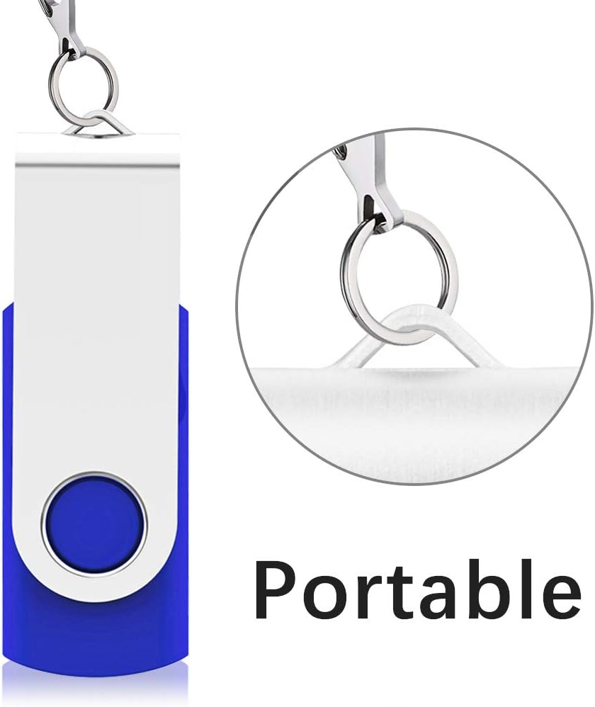 KEXIN 10 Pack 64GB USB 2.0 Flash Drive Thumb Drive, Blue