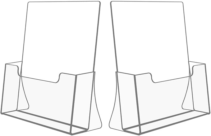 NIUBEE Acrylic Brochure Holder 8.5 x 11 inches 2 Pack, Acrylic Countertop by NIUBEE
