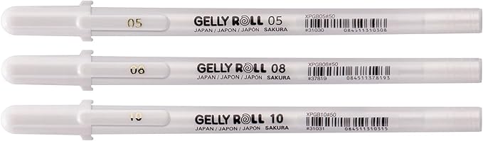 SAKURA Gelly Roll Basic White Gel Pen Set of 3, Drawing & Crafts - Image 4