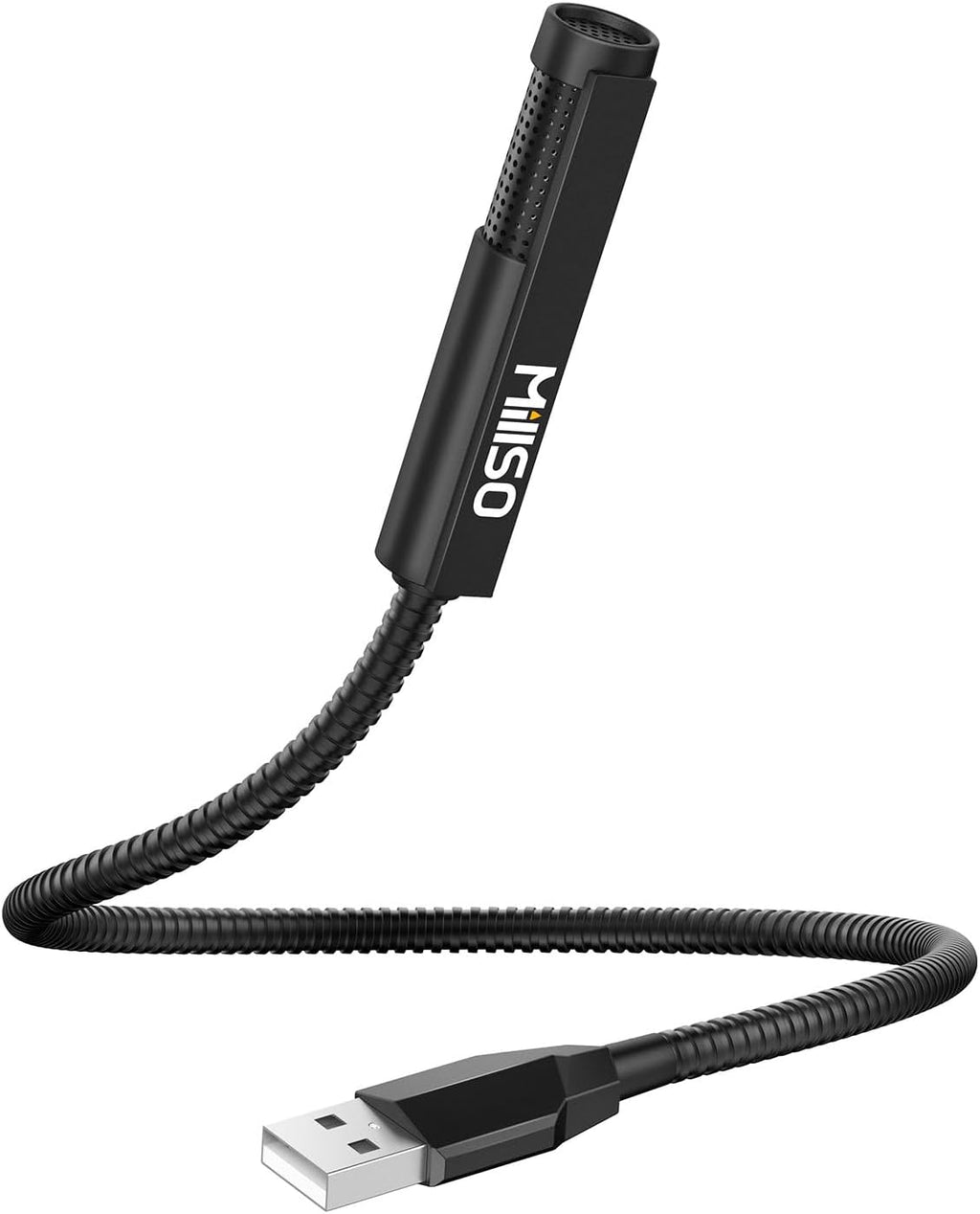 MillSO USB Microphone for Laptop Gooseneck Portable Mini USB Computer Microphone Plug&Play Omnidirectional External PC Microphone for YouTube, Streaming, Podcasting, Recording, Gaming - 1 FT