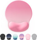 Ergonomic Mouse Pad Wrist Support, Comfortable Mouse Pad Wrist Rest, Relieve Wrist Pain Gel Mouse pad, Non-Slip Rubber Base Mousepad for Laptop, Computer(Gradient Baby Pink)