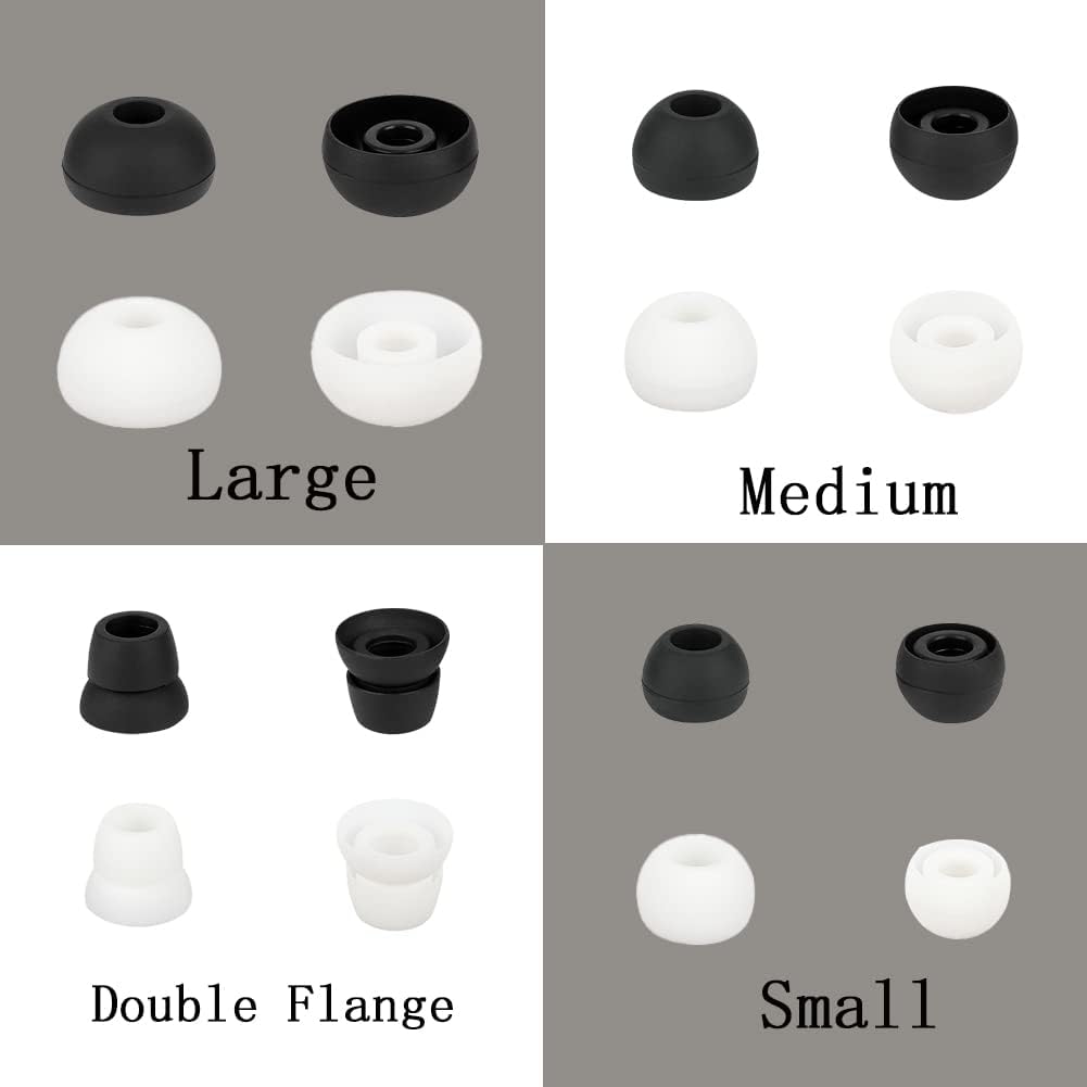 Replacement Earbud Tips Silicone Ear Tips Earbuds Buds Set Compatible with Powerbeats 1/2/3 Wireless Beats by Dre Headphones,8 Pairs Earbud Cap(Black+White)