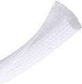 CrocSee 25ft - 1/4 inch Braided Cable Management Sleeve Cord Protector - Self-Wrapping Split Wire Loom for TV/Computer/Home Theater/Engine Bay - White