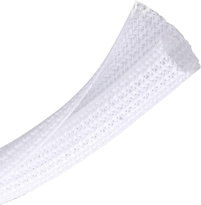25ft - 3/4 inch Braided Cable Management Sleeve Cord Protector - Self-Wrapping by CrocSee