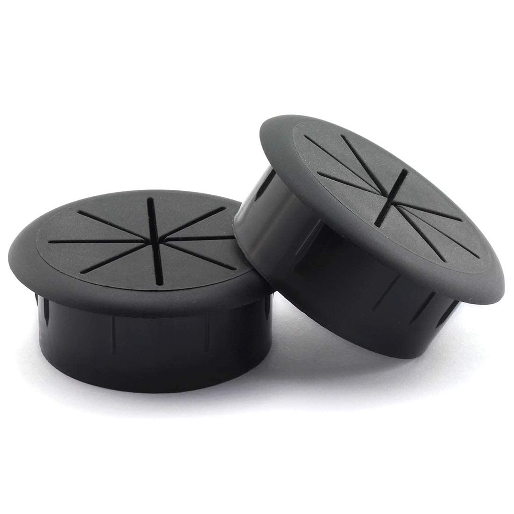 HJGarden 2PCS 2Inch (50mm) Desk Cord Grommets Wire Cable Hole Cover for Office PC Desk Cable Cord Cover Black