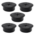 5 Pcs Desk Grommet 2-3/8" / 60 mm, Desk Hole Cover for Cables Black, Cable Grommet ABS Plastic, Desk Hole Grommet for Home & Office Pc, Detachable Cable Cord Organizer