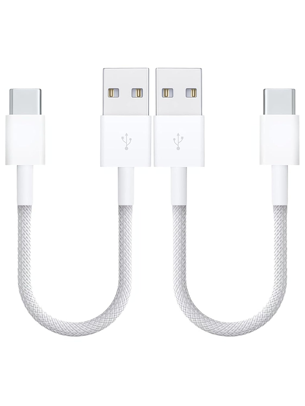 [1ft 2-Pack] Woven USB-C Cable for Apple iPhone 16 Pro Max Charger MFi Certified Short CarPlay USB to USB C Cord Fast Charging for 16Plus/15 Pro Max/15Pro/16 Pro/16/15/Airpods Pro 2/iPad Air (White)