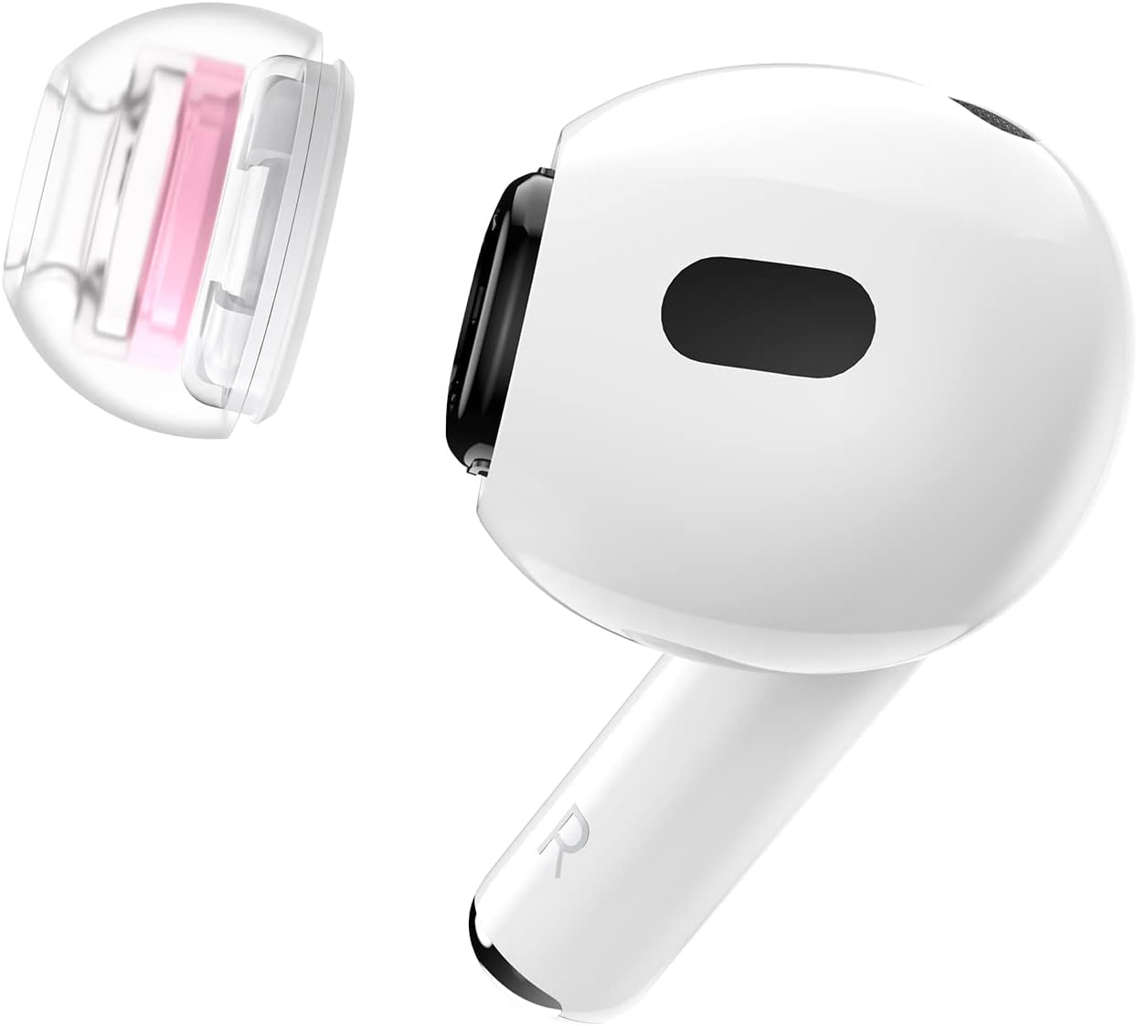 SpinFit Superfine for AirPods Pro Gen 1 & 2 - S - Medical Grade Silicone Patented Replacement Ear Tips and Adapters for Supreme Comfort (one Pair)(Ear Tips Installed)