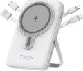 Wireless Portable Charger 10000mAh,Magnetic Power Bank with Built-in Cables LED Display,22.5W PD Fast Charging for Magsafe Battery Pack Compatible with iPhone16/15/14/13/12/Pro/Pro Max (White)