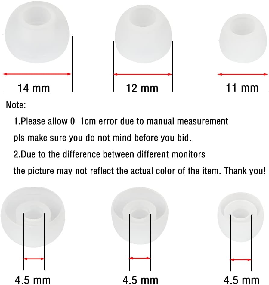 Replacement Earbud Tips - Silicone Ear Covers for In-Ear Headphones - 9 Pairs (S, M, L)