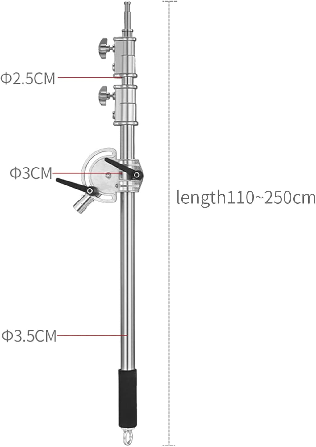 Heavy Duty Extension Boom Arm Bar for Photography C Stand and Light Stand,Adjustable 3.6-8.2ft Crossbar Holding Arm with Sand Bag for Softbox,Studio Strobe,Monolight,LED Video Light,Reflector ect.