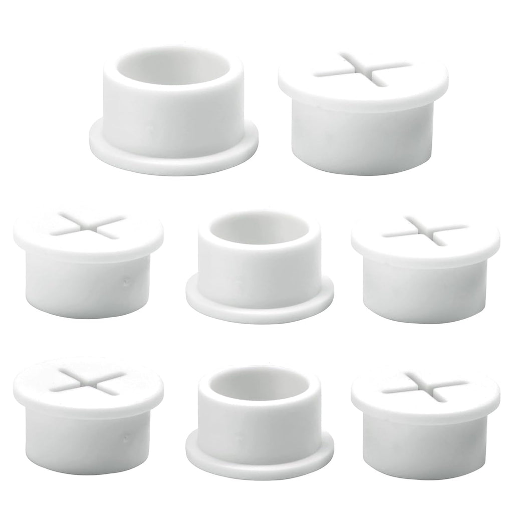 Desk Grommet, 3/4 in 20 mm Silicone Rubber Grommets, White Desk Hole Cover for Cables, Flexible Wall Cord Pass Through Grommet for Office Table Computer Home Furniture Wire Organizer-8 Pcs