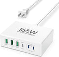 165W USB C Charging Station Hub, 6 Port PD GaN Fast Wall Charger Block Type C Laptop Power Adapter Charger Cube Brick for MacBook Pro/Air,iPad Pro,iPhone16 15 14 13 12, AirPods4，watch10 ultra2