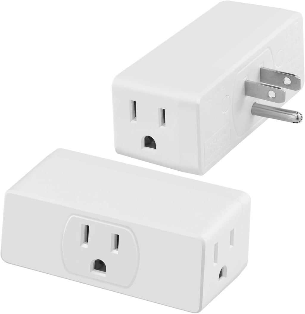 Multi Plug Wall Outlet 2pack, Multiple Outlet Splitter, 3-Plug Wall Adapter, MultiPlug Outlet Extender, Multiple Plugs in One Outlet, Cruise Essentials, Electrical Wall Outlet Splitter