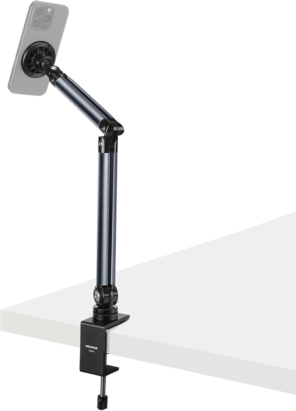 NEEWER Basics Magnetic Cell Phone Holder Stand for Desk & Bed, Tension Adjustable Overhead Desk Mount Compatible with MagSafe iPhone 16 15 Pro Max Plus 14 13 12 for Video Recording Filming, PA089