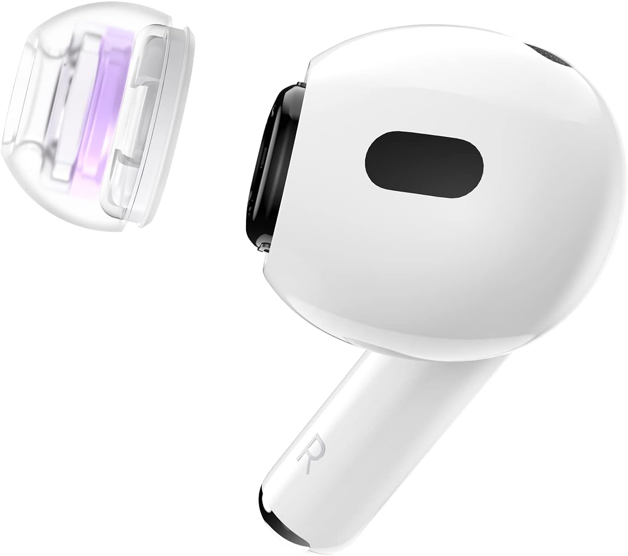 SpinFit Superfine for AirPods Pro Gen 1 & 2 - SS - Medical Grade Silicone Patented Replacement Ear Tips and Adapters for Supreme Comfort (one Pair)(Ear Tips Installed)