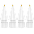 NIUTRENDZ 4 Pack Replacement Tips for Apple Pencil 2nd Generation and 1st Generation Fine Point Metal Tip, Wear-Resistant & Precise Control (1.95mm, White)