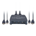 HDMI KVM Switch 1 Monitor 2 Computers,4K@60Hz KVM Switcher with 2 HDMI Cable and USB Ports for 2 Computers Share Keyboard Mouse Printer, Include Desktop Controller