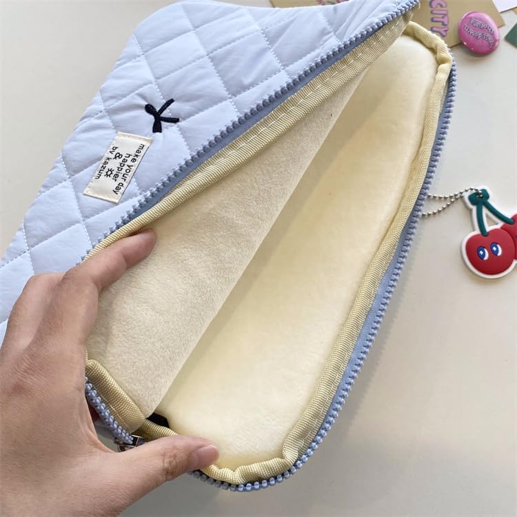 Cute Bow Graphic Carrying Laptop Bag Y2K Preppy Laptop Sleeve Case Bag Kawaii Pad Computer Protect Case Pouch (13-14 inch,White)