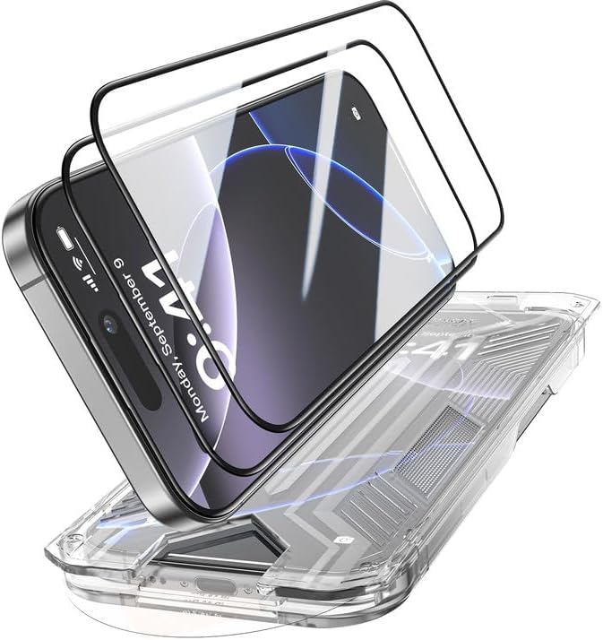 3 Pack for iPhone 12 Pro Max Tempered Glass Screen Protector:9H+ Durable, Auto Positioning, Bubble Free, High Definition, Easy Installation