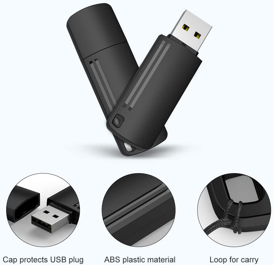 KEXIN 8GB Flash Drive Thumb Drive 10 Pack 8G USB Flash Drive Bulk Memory Stick with LED Indicator, Flash Drives Design in Snap Cap