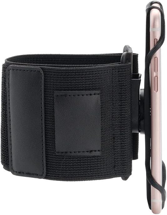 360° Rotatable Running Armband for iPhone 14/13/Pro/Mini/12/11/SE/Xs/XR/X/8/7/Plus, Fits All 4-8 Inch Smartphones, with Key Holder Phone Armband for Running Hiking Biking(Black)