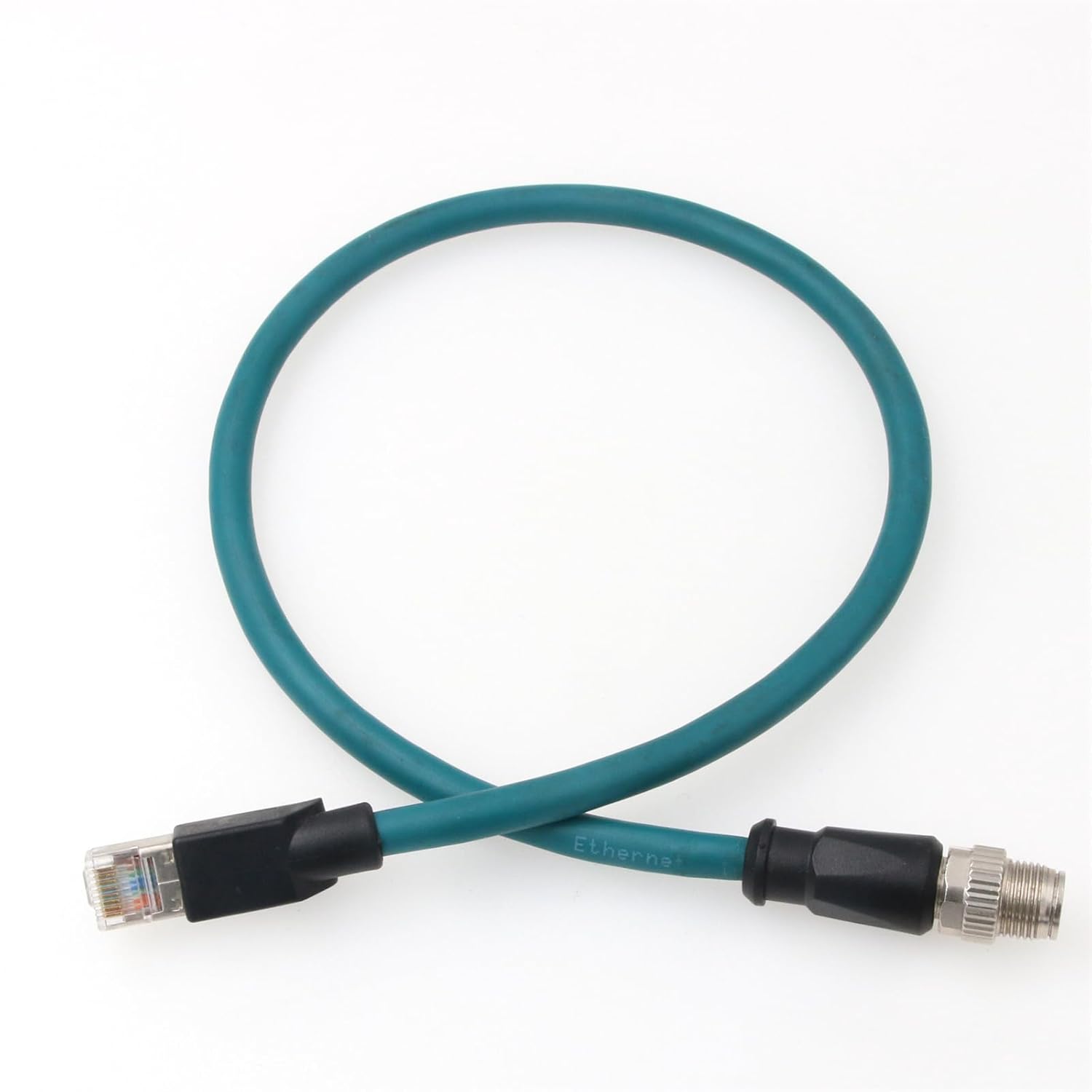 M12 Ethernet 8 Pin X Coded RJ45 CAT7e GigE Cable for Basler Cognex Vision Camera Sensor High Speed Network Switch Router PLC 30cm