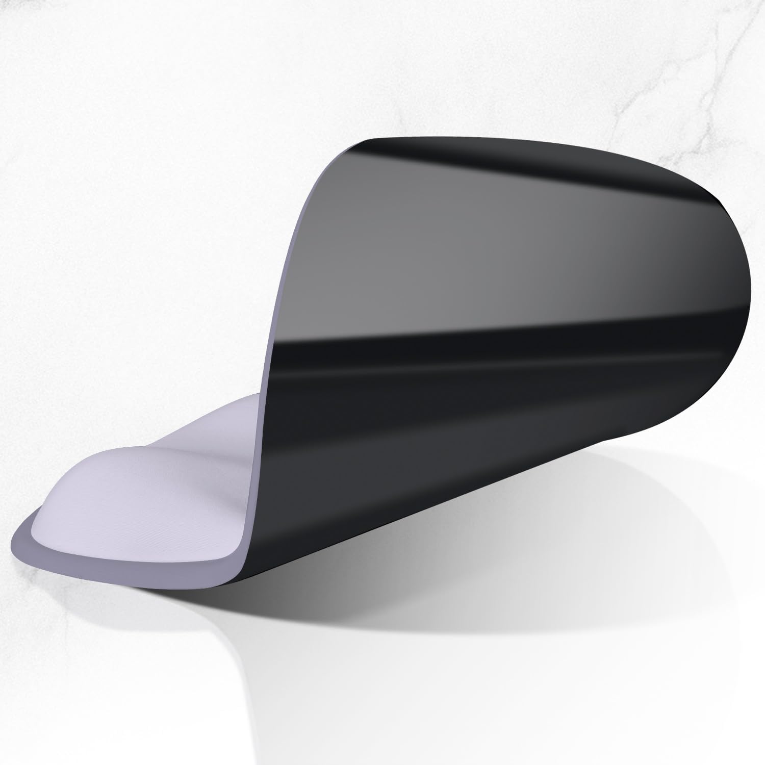 ITNRSIIET Ergonomic Mouse Pad with Wider Memory Foam Wrist Rest +17%, Curved Cushion Reduces Pressure 20%, Pain Relief, Non-Slip, Smooth, Cute Color Desk Accessory, 9.85 x 9 inch, Mist Gray