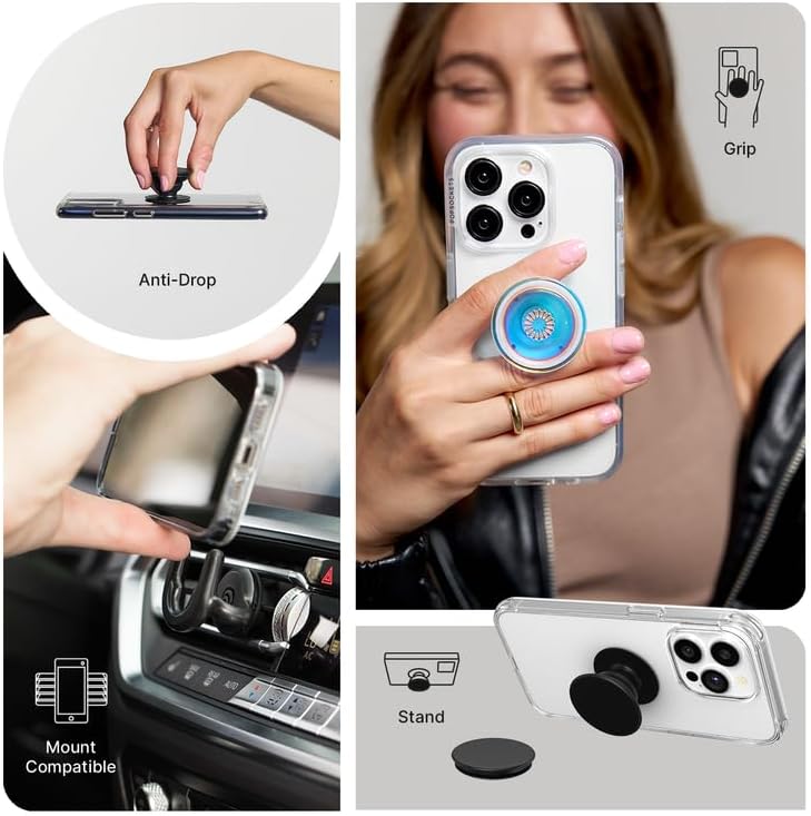 PopSockets Phone Grip with Expanding Kickstand, Adhesive Grip, Blue - Matte Cobalt