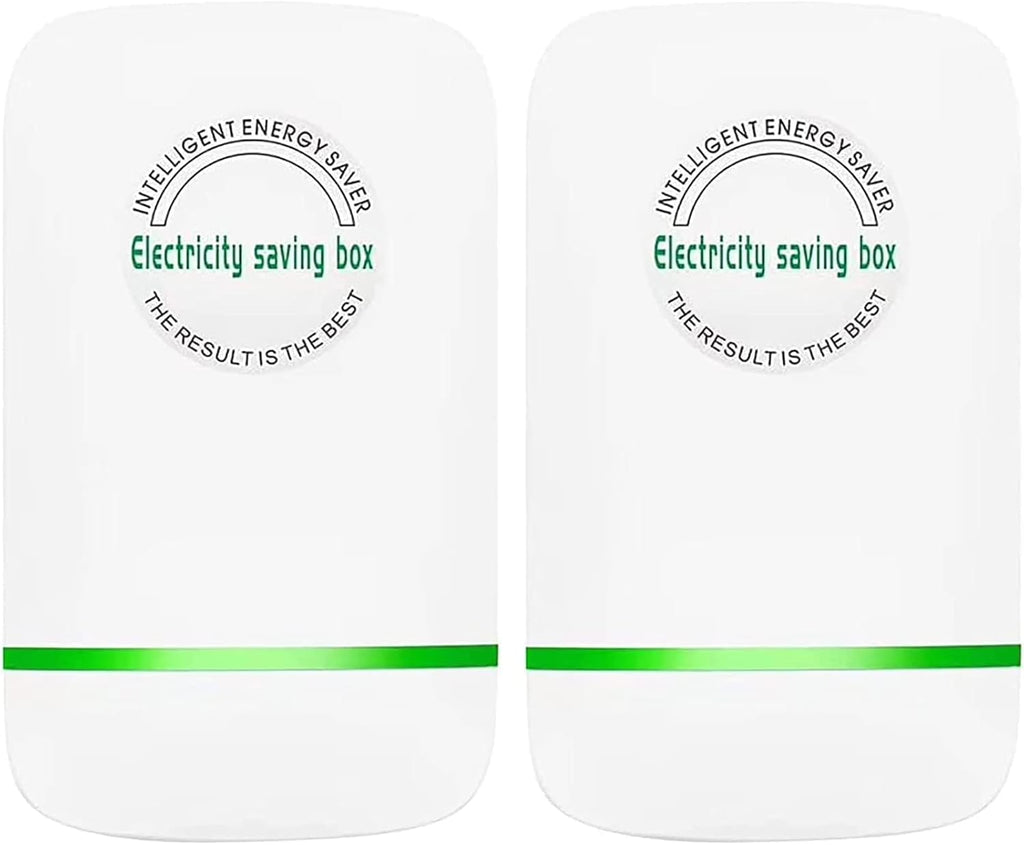 Elon-musk's Electricity Saving Box Stop Watt Stopwatt Energy Saving Device Save Energy Saving Device Energy Saving Power Strip for Home Office US Plug 90v-250v 30kw Rated Green (2PCS, White)