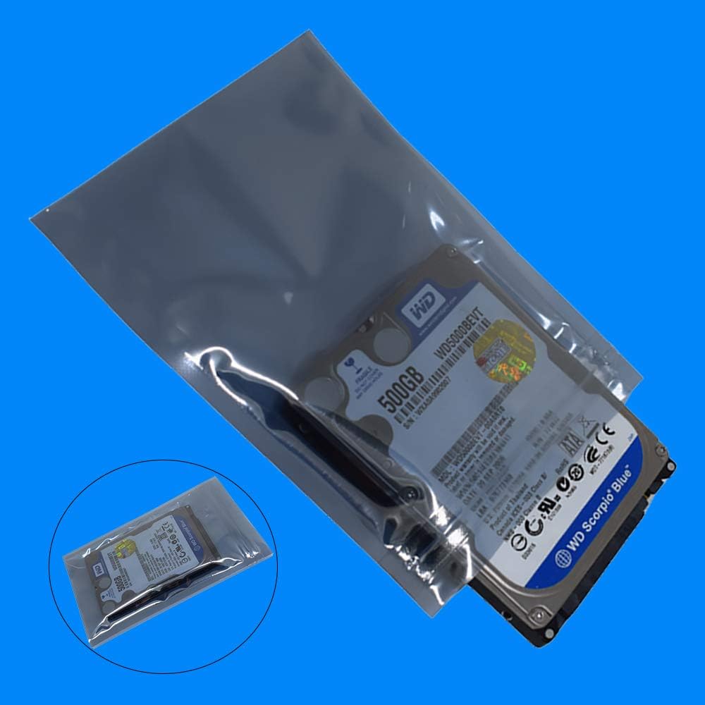 50pcs Anti Static Bags,5.9x7.87in/15x20cm Resealable ESD Bags for SSD HDD with 50pcs Labels, Anti-Static Bag for 3.5'' Hand Drive or Varieties of Electronic Device