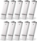 KEXIN 10PCS 8 GB Flash Drive Thumb Drive 8GB USB Drives Memory Sticks 8G Silver
