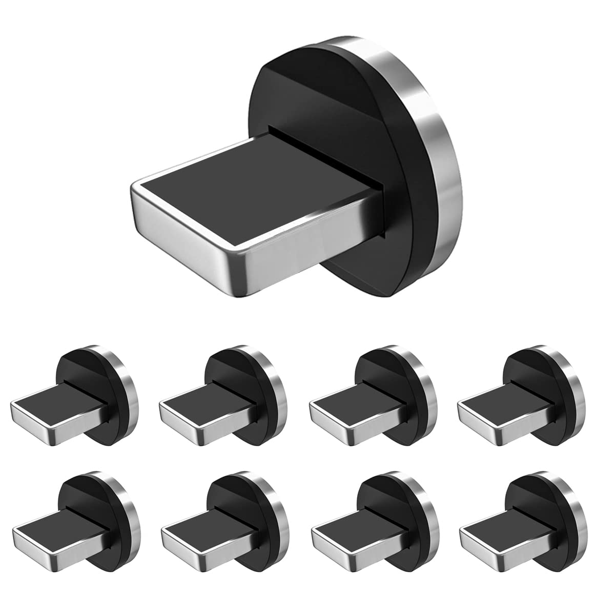 360°Rotating Magnetic Phone Cable Adapter Connector Tips Head for I(9 Pack)