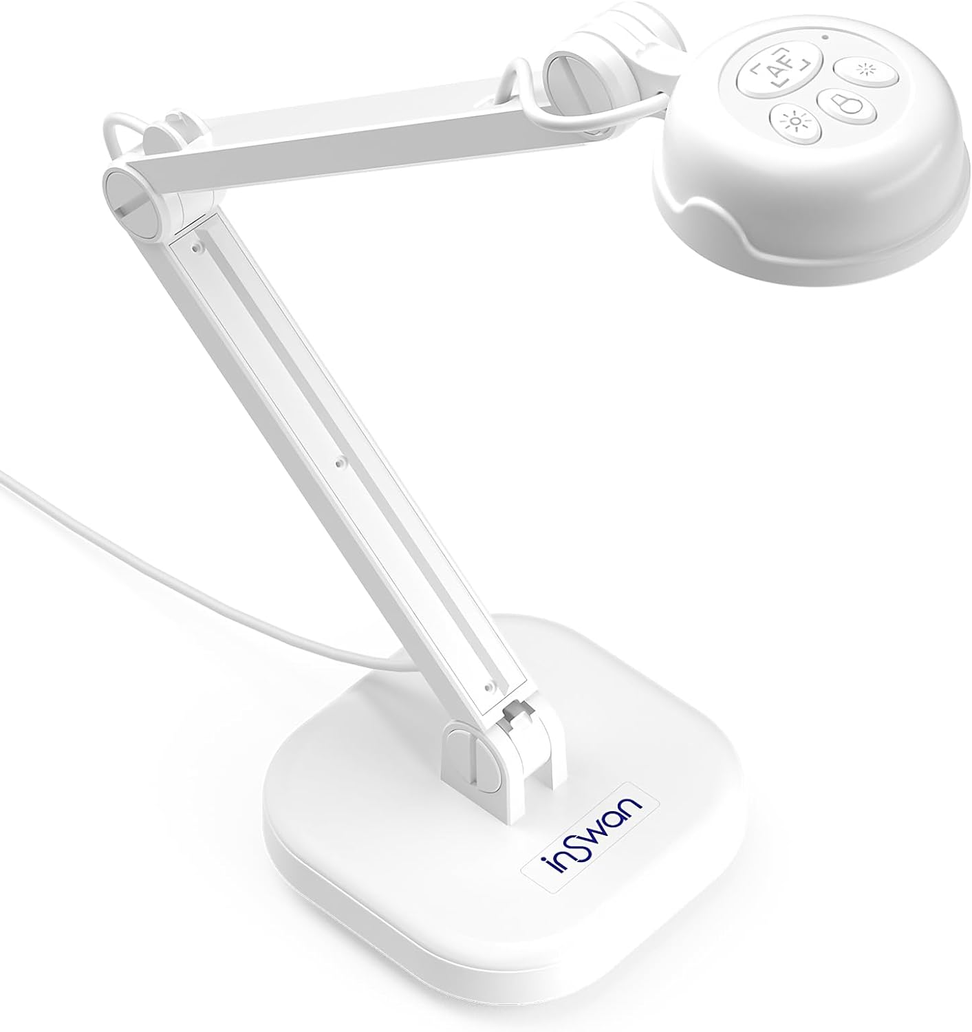 INS-1 USB Document Camera — 8MP Ultra HD, Auto Focus, LED Light, Built-in Microphone, Mac OS, Windows, Chromebook Compatible for Distance Learning, Remote Teaching, Web Conferencing, Live Demo