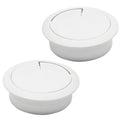 Desk Grommet 2-1/16" (53 mm), Desk Cord Hole Cover, Cable Grommet ABS Plastic, Desk Hole Grommet for Office and Home Table Cable, Detachable Adjustable Cable Cord Organizer (White 2 Pcs)