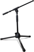 AxcessAbles Short Microphone Stand with Boom Arm | Low Profile Mic Tripod Stand for Kick Drums | Guitar Amp Stand | Low-Pro Mike Stand (MS-101L)